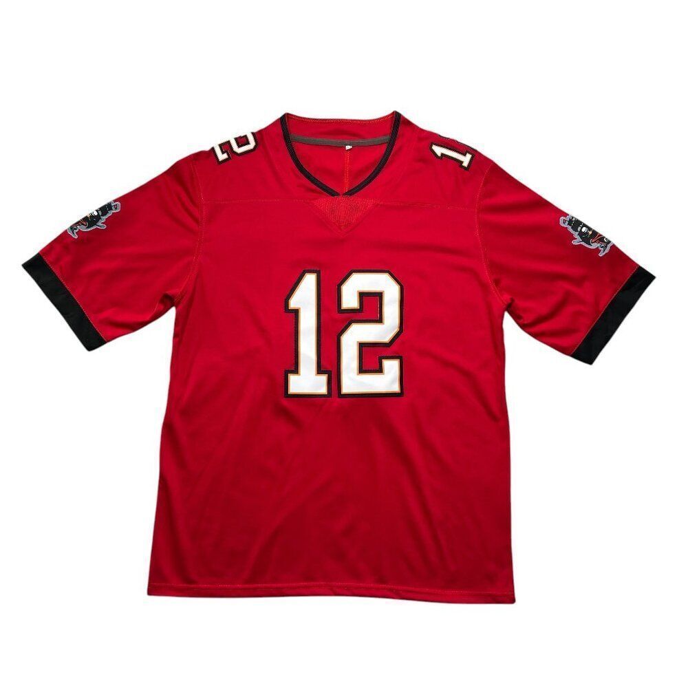 NFL Tom Brady Jersey Men's Medium Tampa Bay Buccaneers Home #12 Football‎ Jersey